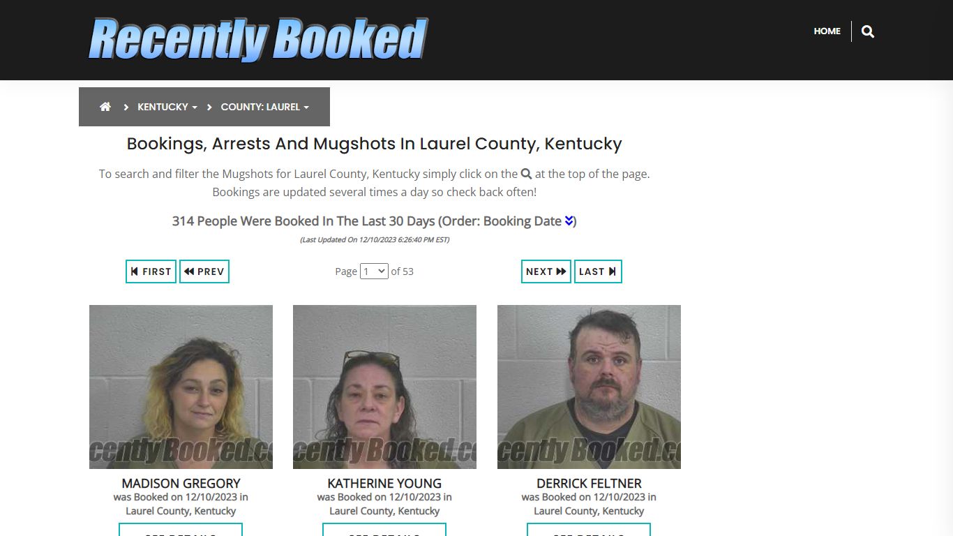 Recent bookings, Arrests, Mugshots in Laurel County, Kentucky