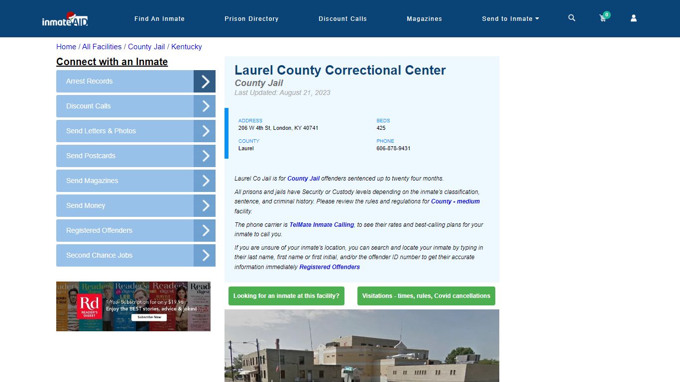 Laurel County Correctional Center - Inmate Locator - London, KY